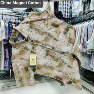 China Magnet Cotton Signature Half Sleeve Print Shirt