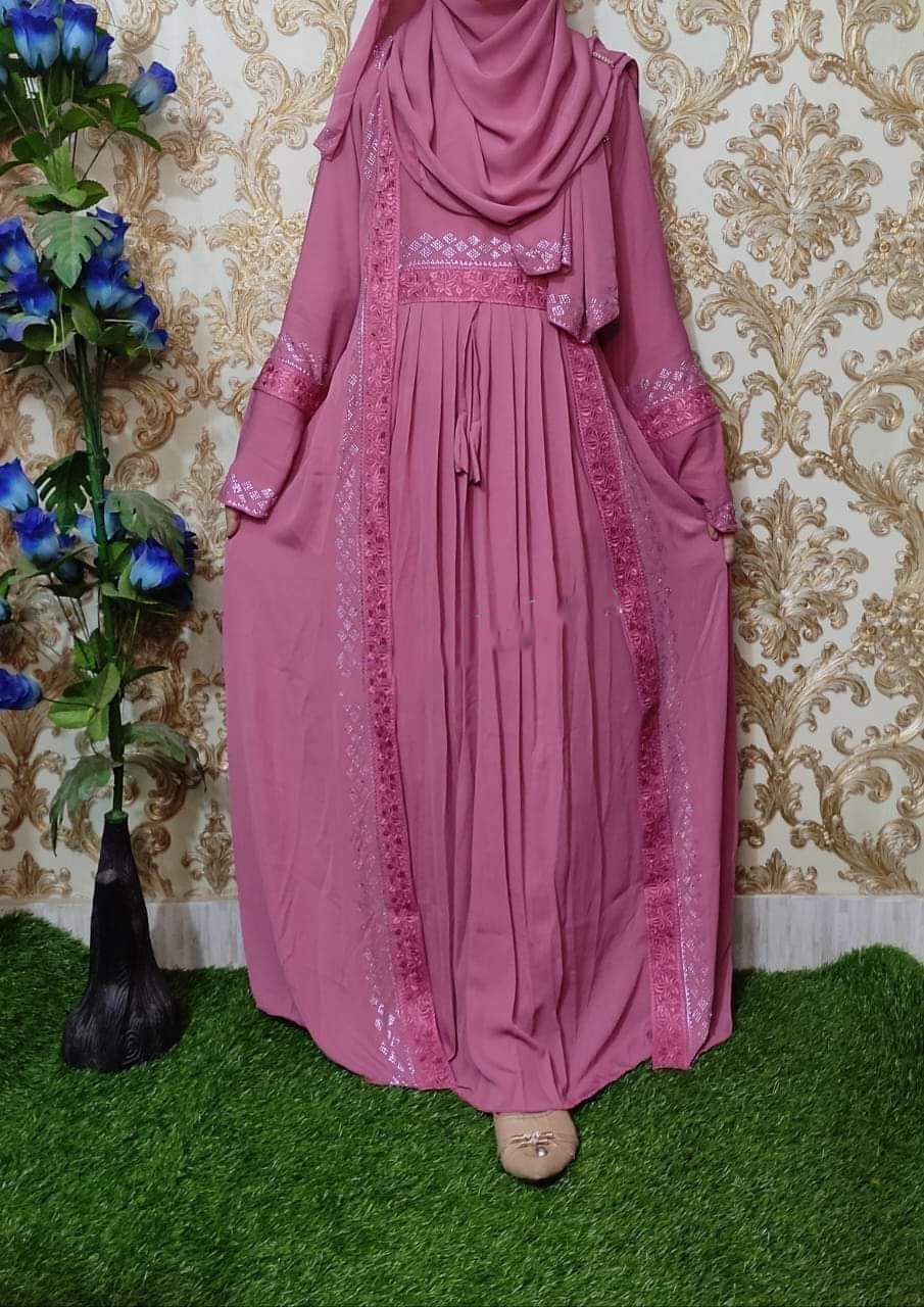 Elegant Embroidery Borka with Hijab