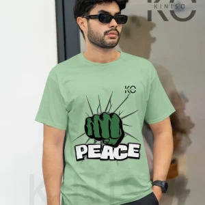 Half Sleeve Round Neck T-Shirt for Men – Peace