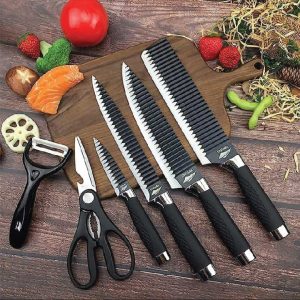 Knife Kitchen Set 6 Pcs Knife Set Non-Stick Coating Stainless Steel