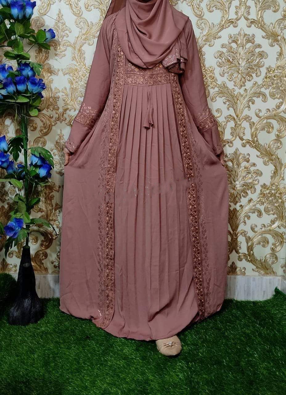 Elegant Embroidery Borka with Hijab - Image 3