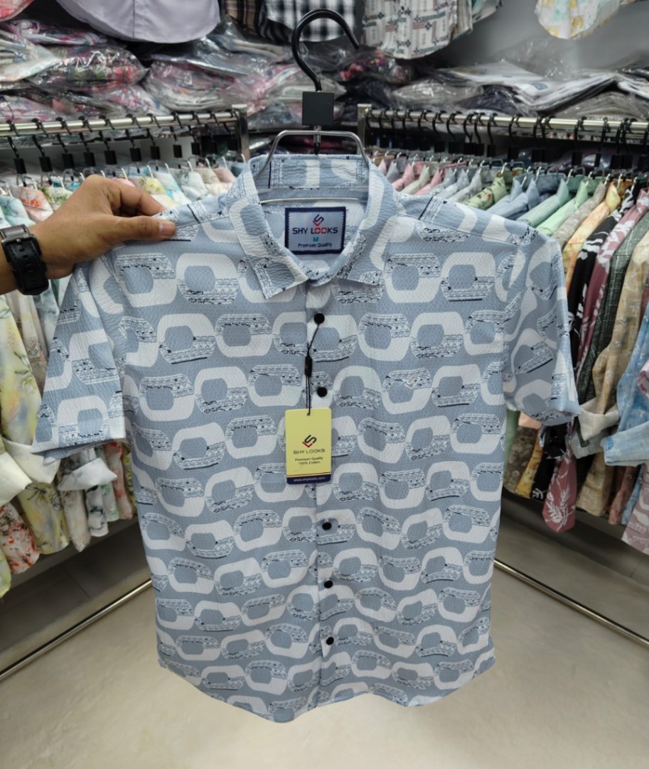 China Pop-Corn Cotton Signature Half Sleeve Print Shirt - Image 12