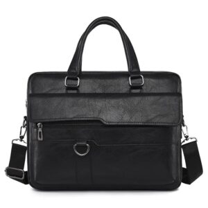 Amsburg Laptop Leather Bag(Black)