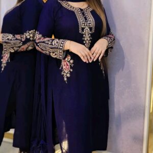 Sequence Embroidery Ready-Made Three Piece