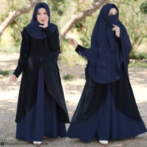 Dubai Cherry Borka with Hijab Nikab Set