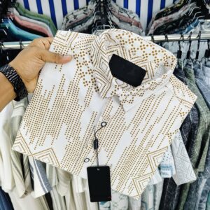 Luxury Popcorn Half Sleeve Print Shirt 