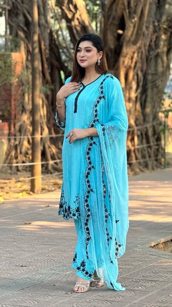 Embroidery Cotton Ready-Made Three Piece - Image 17