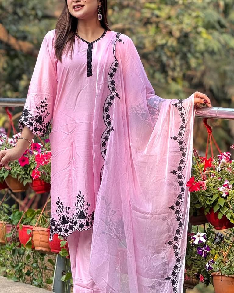 Embroidery Cotton Ready-Made Three Piece - Image 6