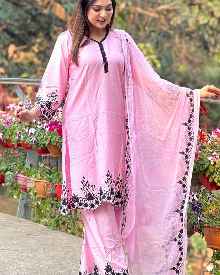 Embroidery Cotton Ready-Made Three Piece - Image 5