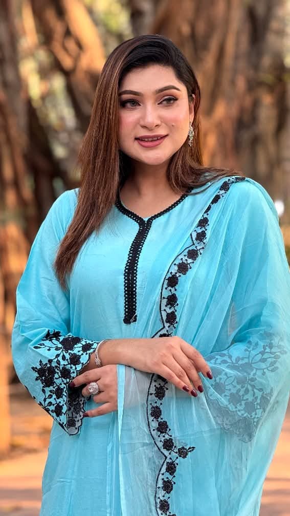 Embroidery Cotton Ready-Made Three Piece - Image 14