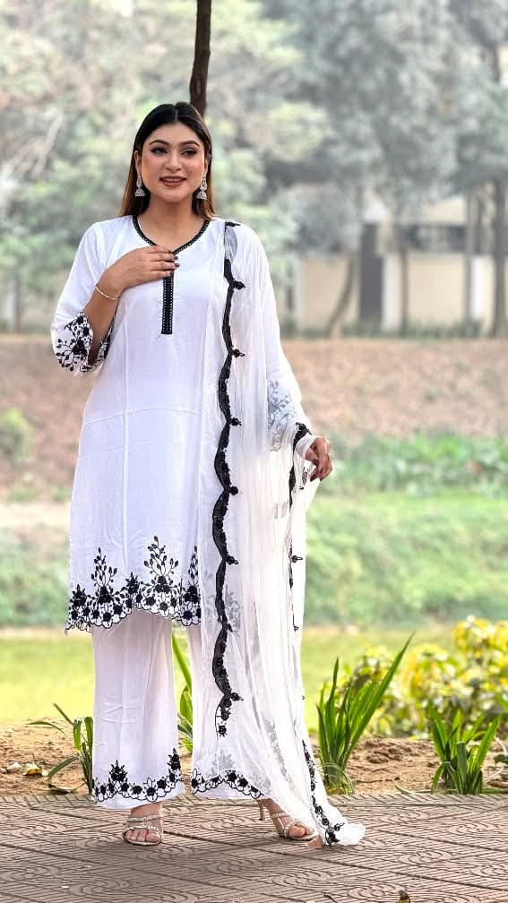 Embroidery Cotton Ready-Made Three Piece - Image 13