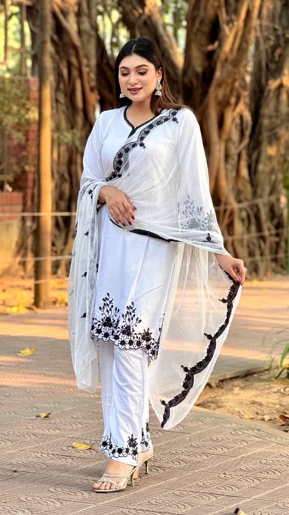 Embroidery Cotton Ready-Made Three Piece - Image 10