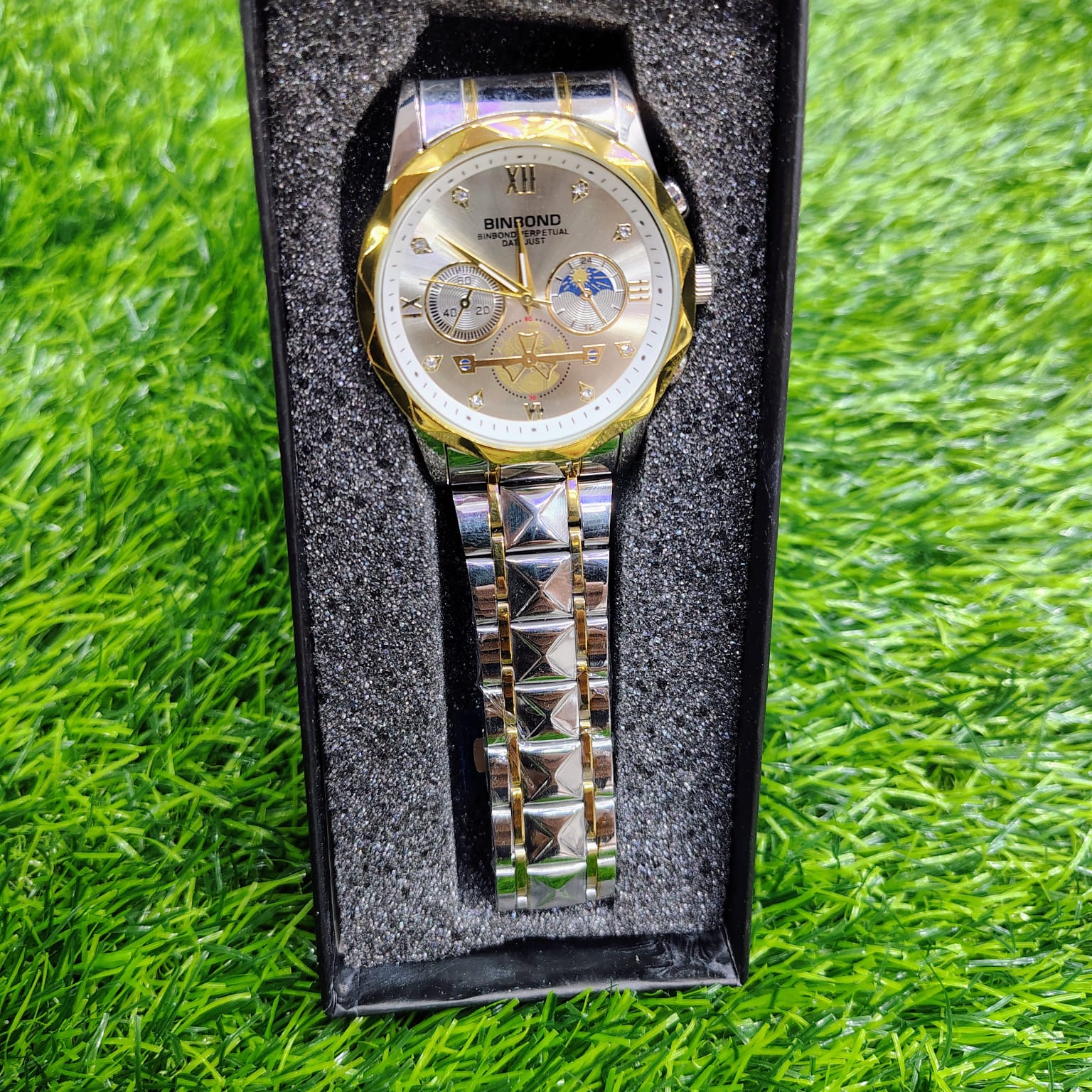 BINBOND Quartz Watches Men’s Luxury Stainless Steel + Free Chain cutter & battery - Image 6