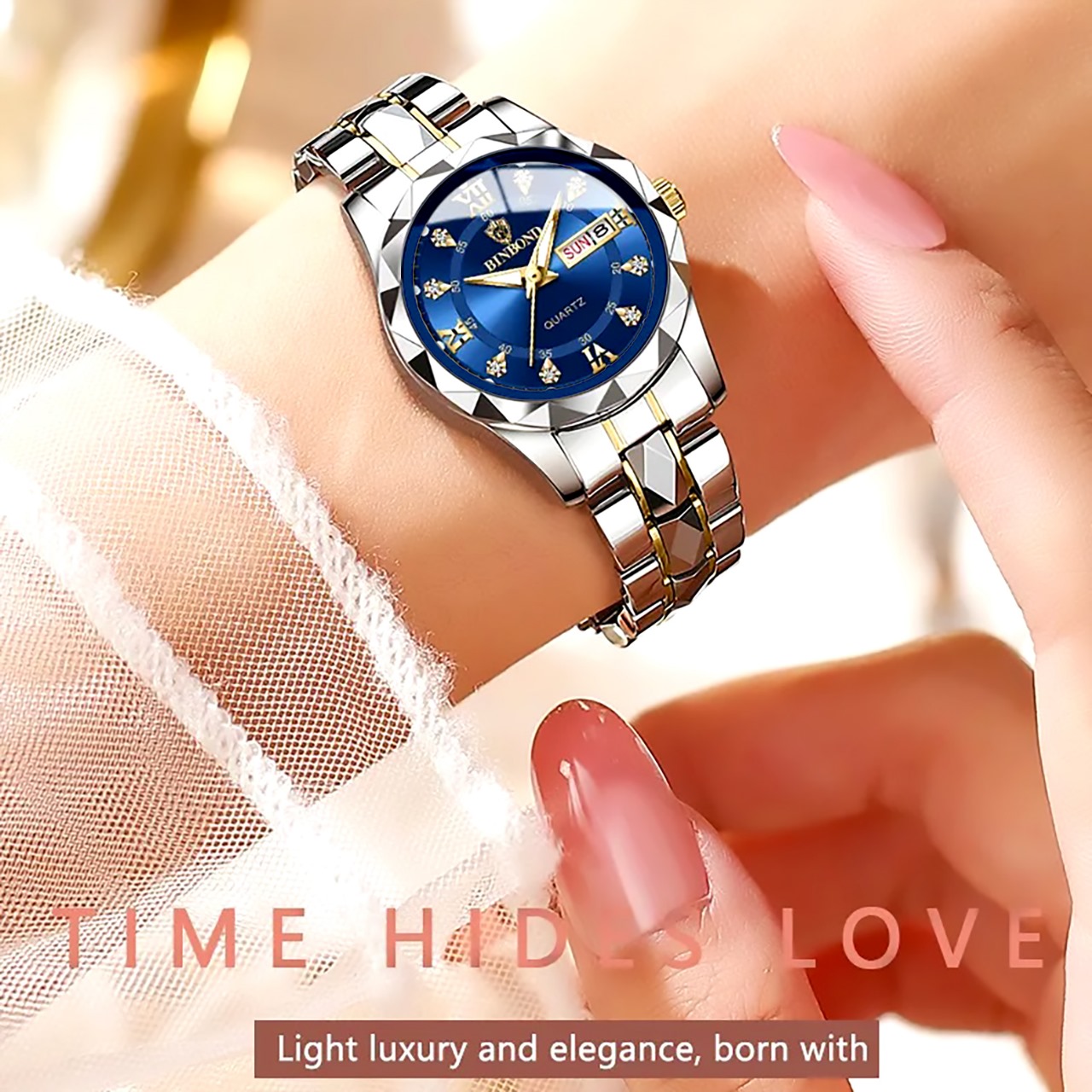 BINBOND Top Brand Luxury Fashion Couple Watches 30M Week Date Clock Sport Quartz - Image 2