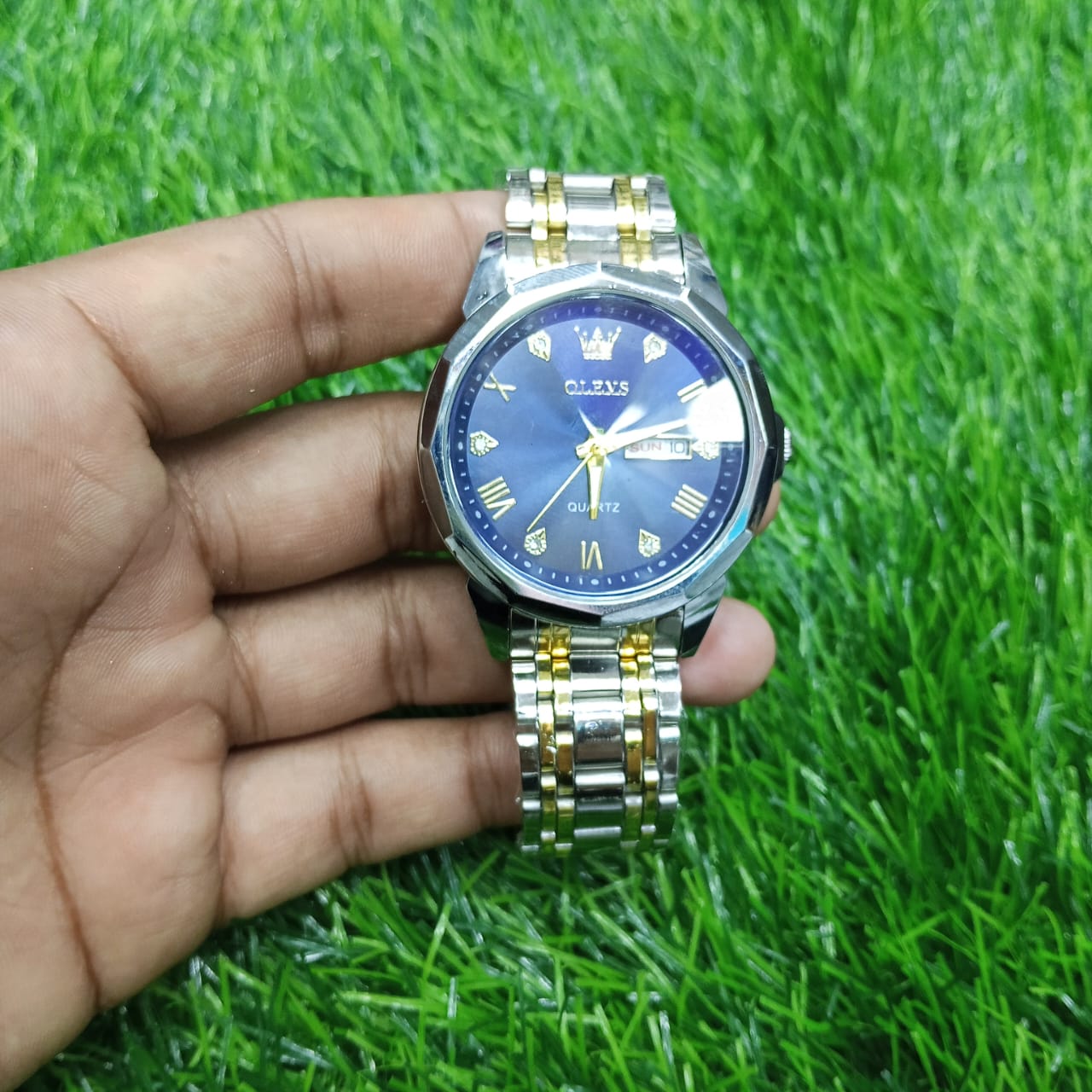 OLEVS 9931G New Exclusive Design Quartz Watch for Men Navy Blue - Image 5