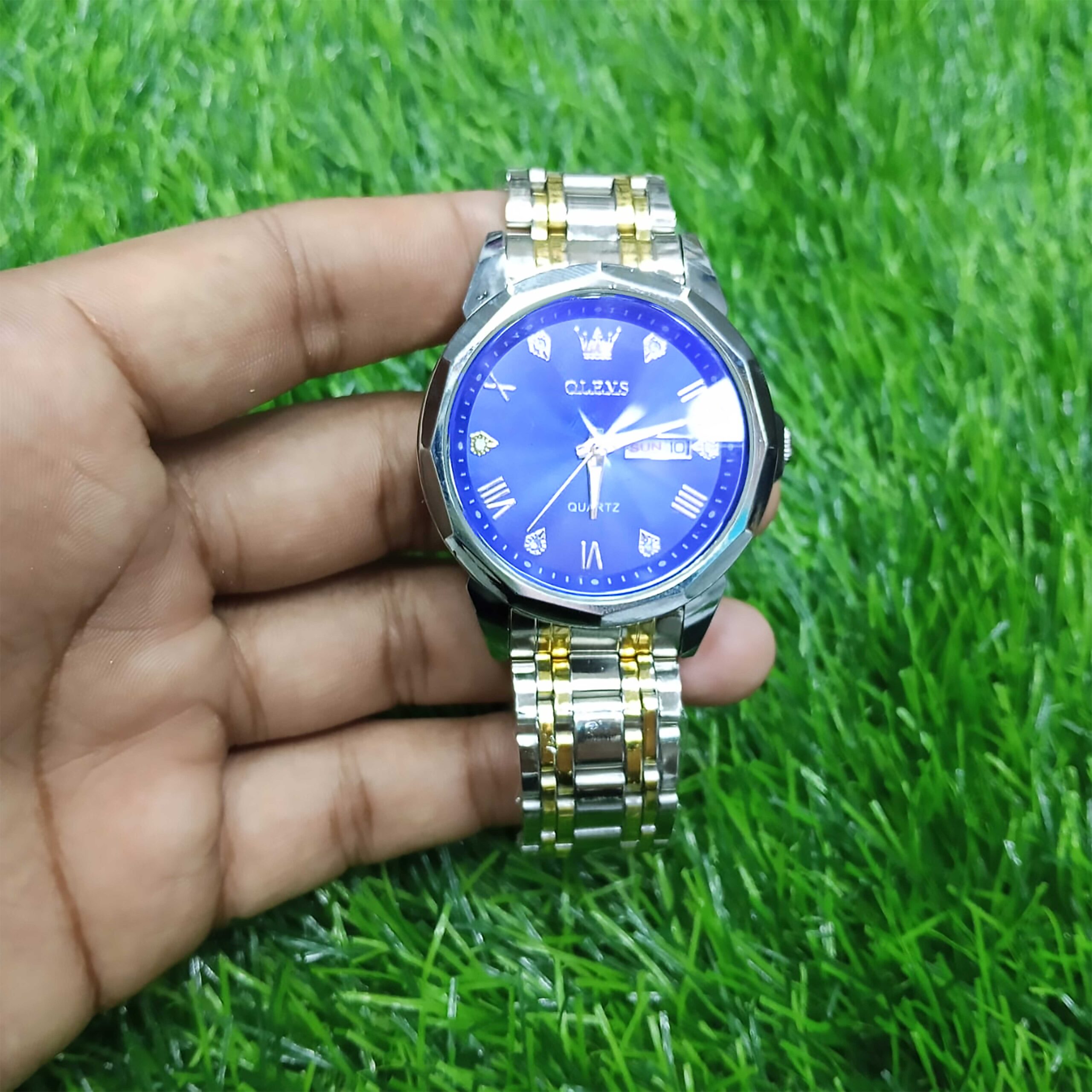 OLEVS 9931G New Exclusive Design Quartz Watch for Men Royal Blue - Image 5