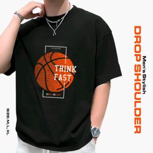 Men’s Stylish Solid Drop Shoulder  T-Shirt