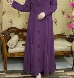 Dubai cherry fabric Tasfiya button borka for women//without hijab only borka