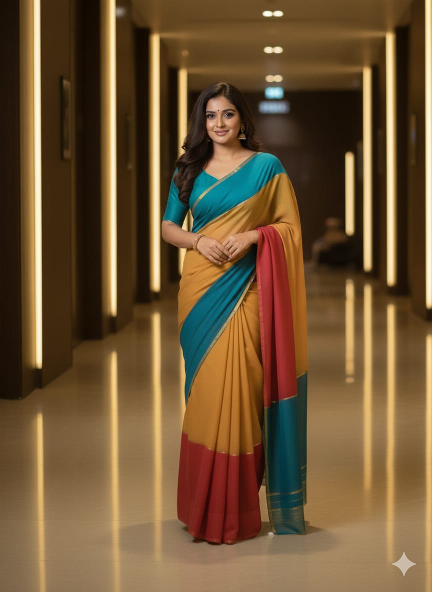 Half Silk Saree with Blause pcs