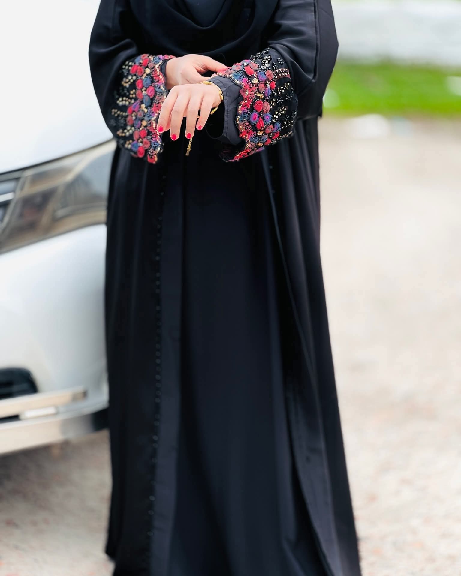 Dubai Cherry Abhaya with Inner and Hijab