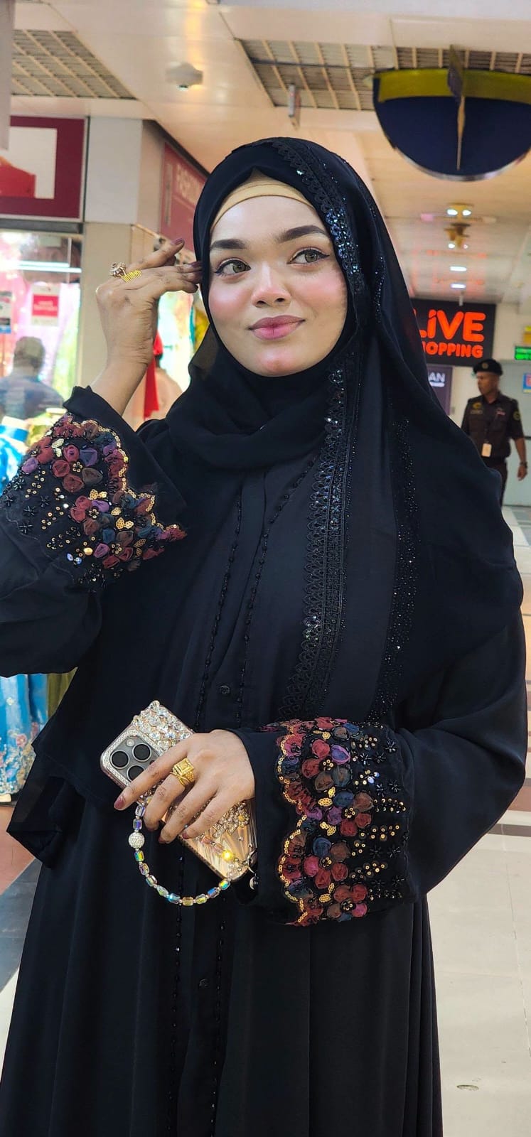 Dubai Cherry Borka with Hijab - Image 3