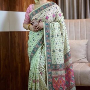 Cotton Skin Print Sharee with Blouse Piece