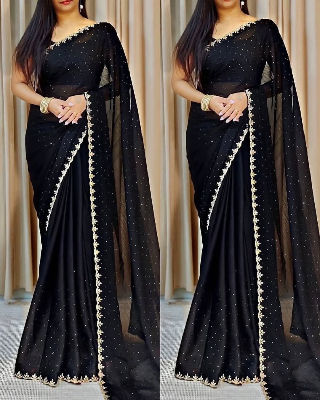 Georgette Sharee with Blouse Piece - Image 4