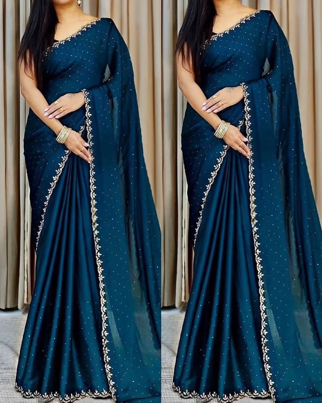 Georgette Sharee with Blouse Piece - Image 5
