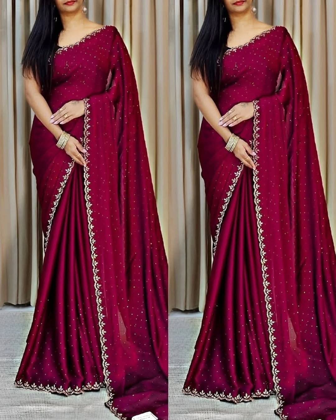 Georgette Sharee with Blouse Piece - Image 7