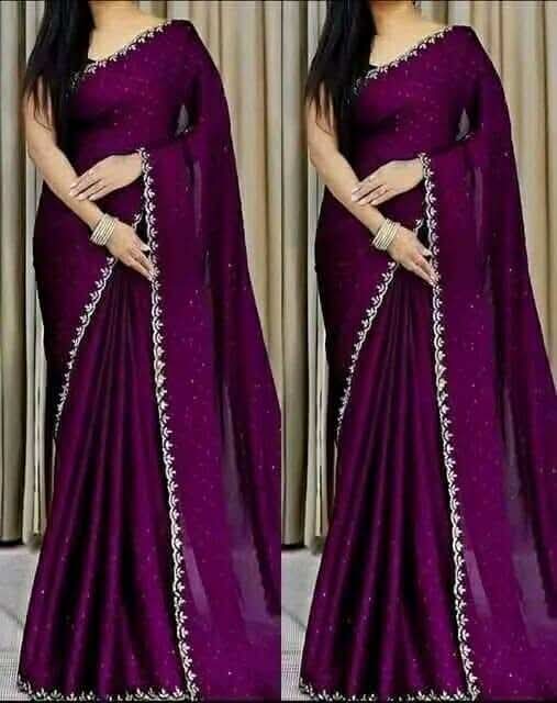 Georgette Sharee with Blouse Piece - Image 3