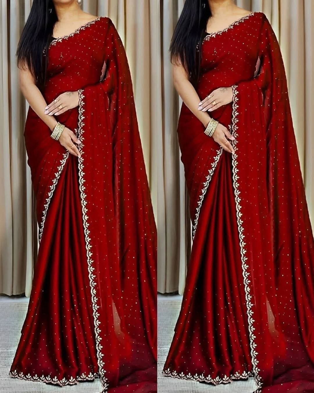 Georgette Sharee with Blouse Piece - Image 2