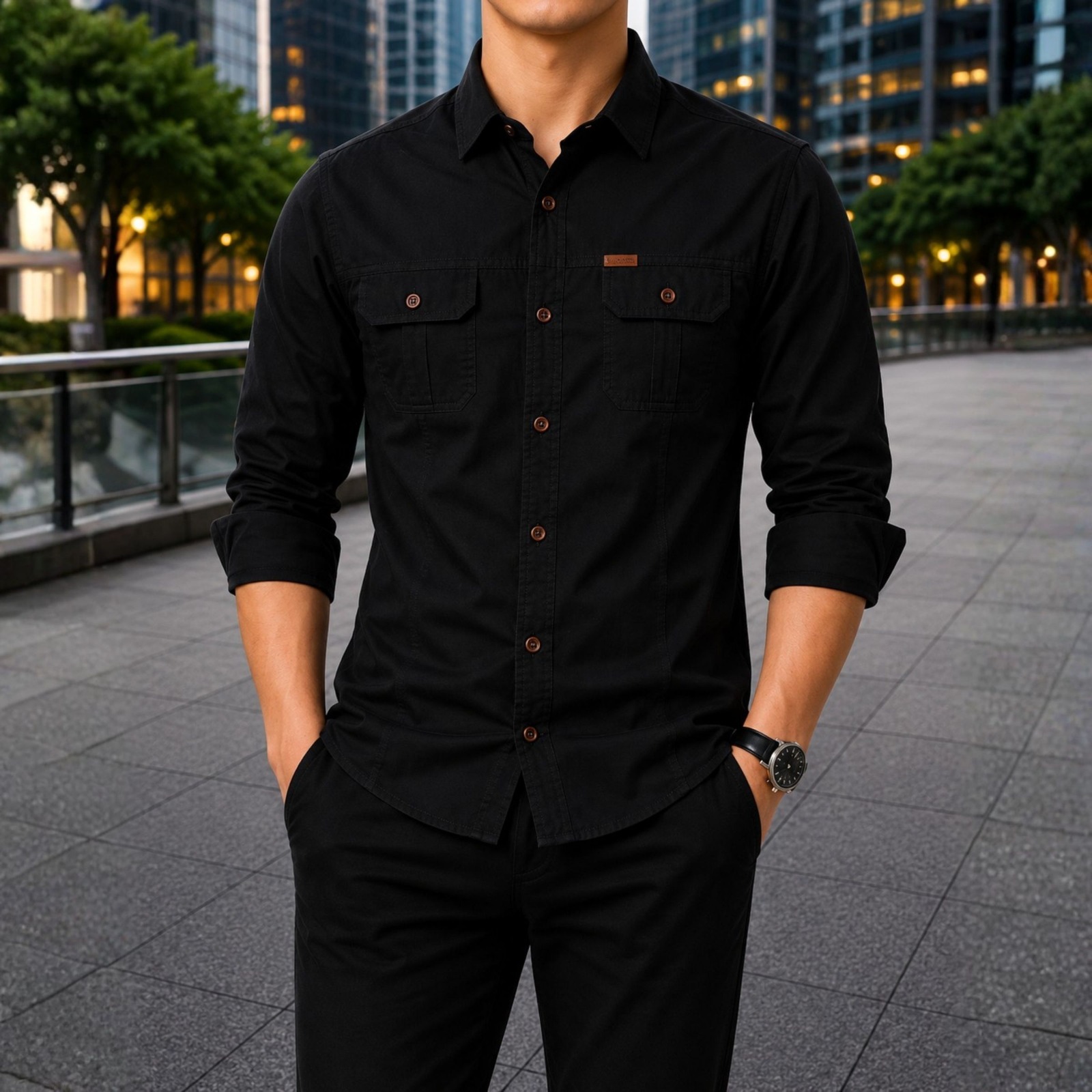 Stylish Full Sleeve Panel Shirt - Image 8