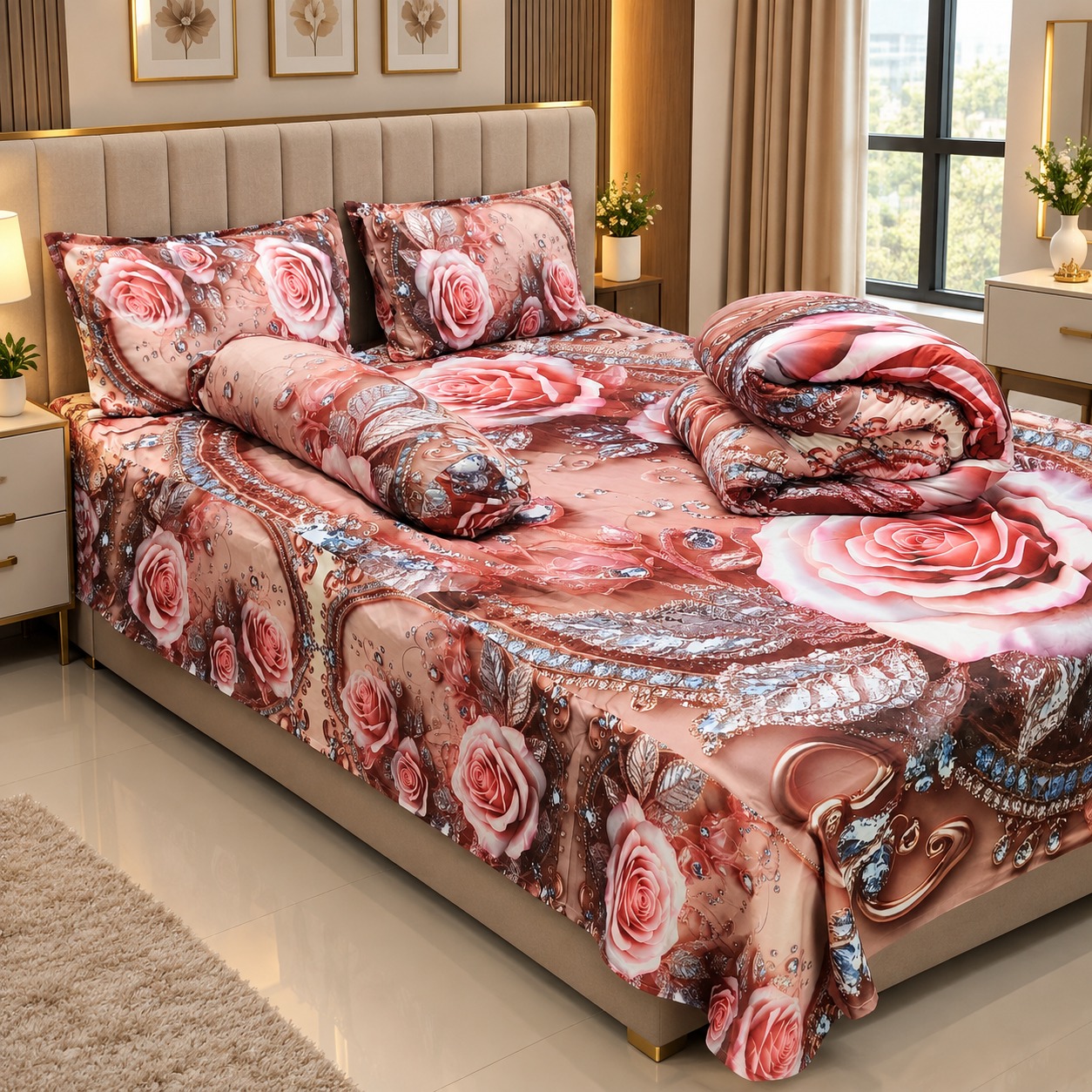 5 Pieces 3D Print Comforter Set - Image 4