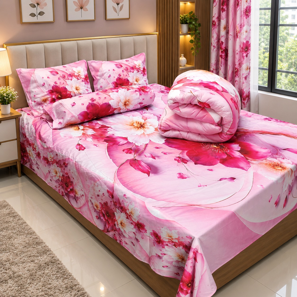 5 Pieces 3D Print Comforter Set - Image 7