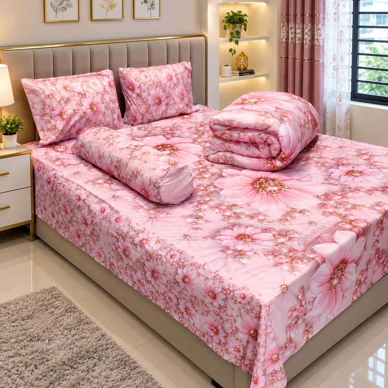 5 Pieces 3D Print Comforter Set - Image 6