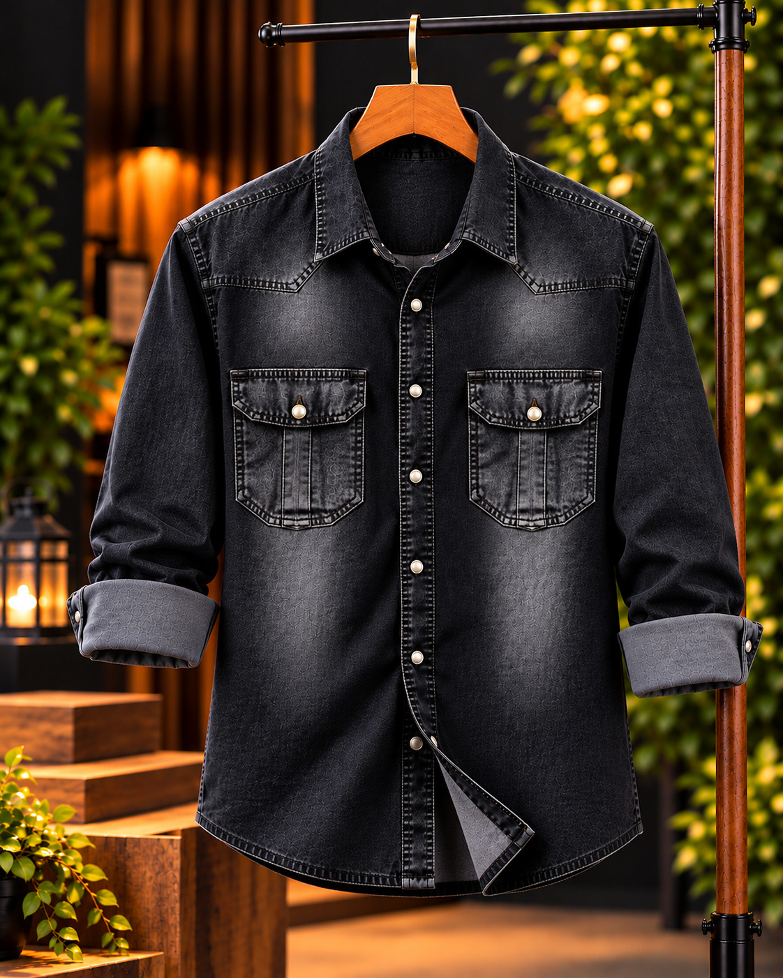 Premium Trendy Denim Shirt - Image 2
