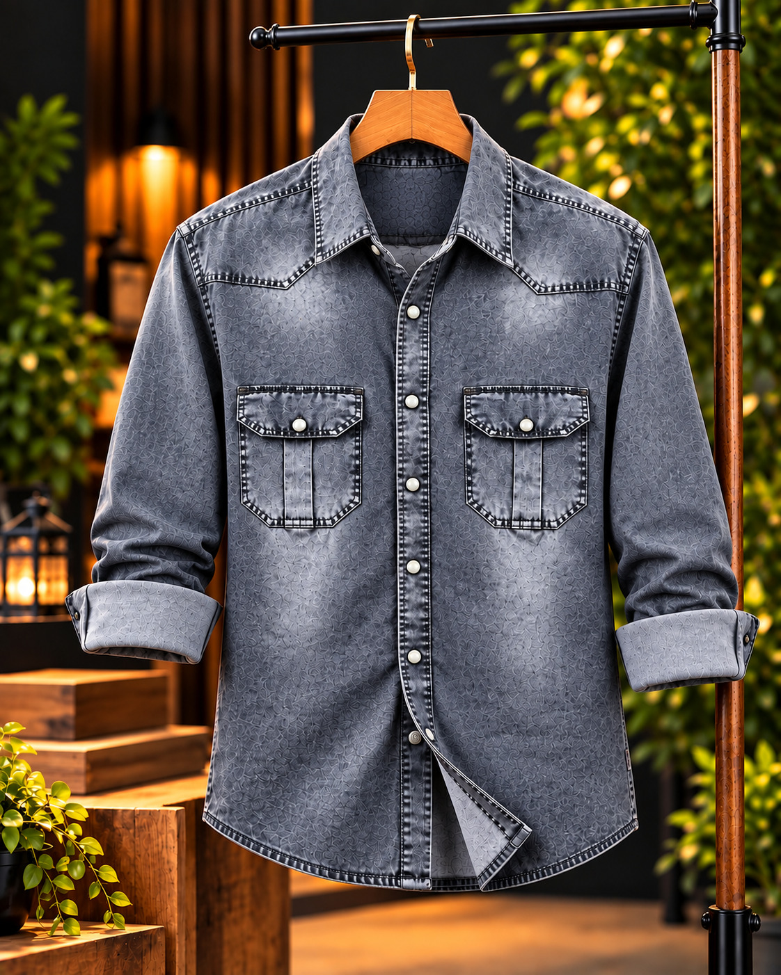 Premium Trendy Denim Shirt - Image 4