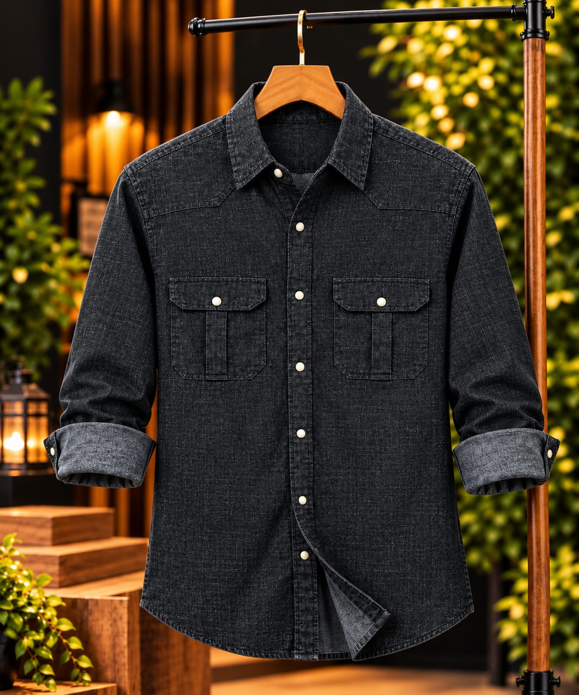 Premium Trendy Denim Shirt - Image 5