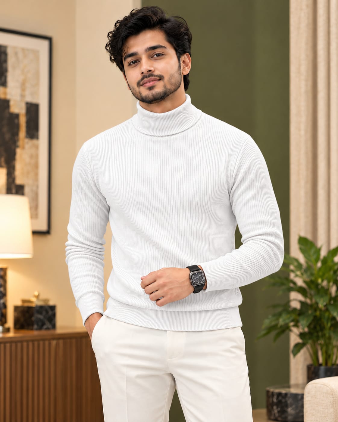 Premium Ribbed High Neck Sweater - Image 3