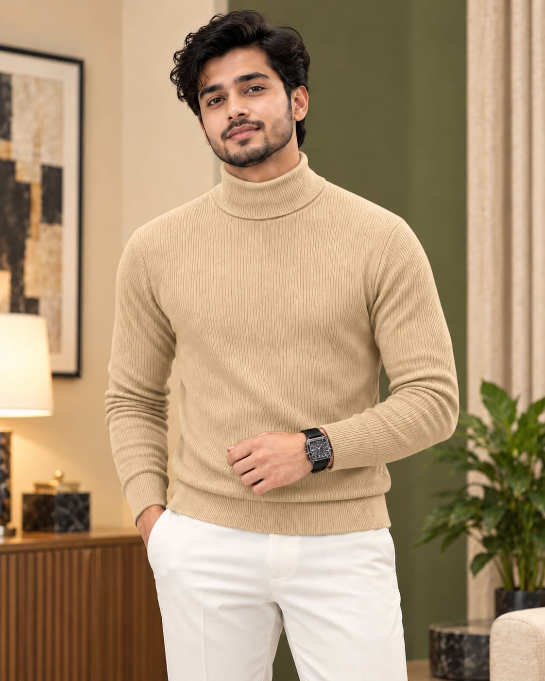 Premium Ribbed High Neck Sweater - Image 5