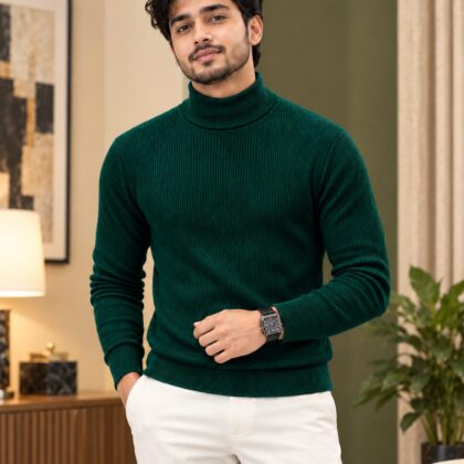 Premium Ribbed High Neck Sweater