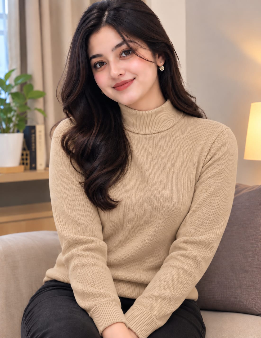 Premium Ribbed High Neck Sweater - Image 2