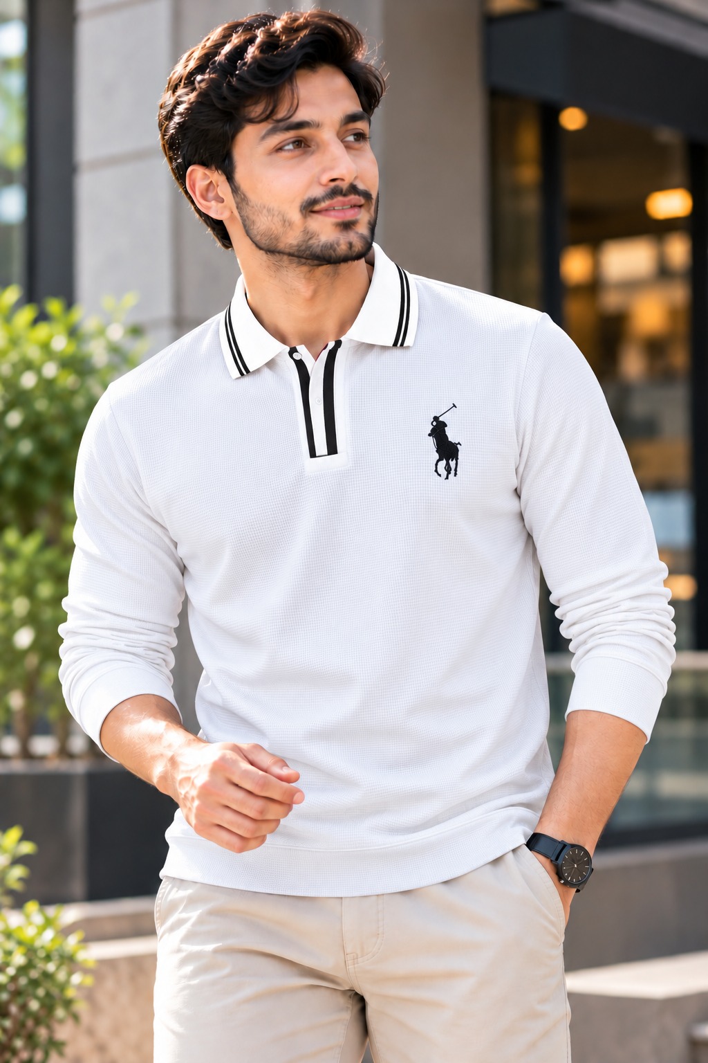 Premium Embroidery Full Sleeve Polo Shirt - Image 4