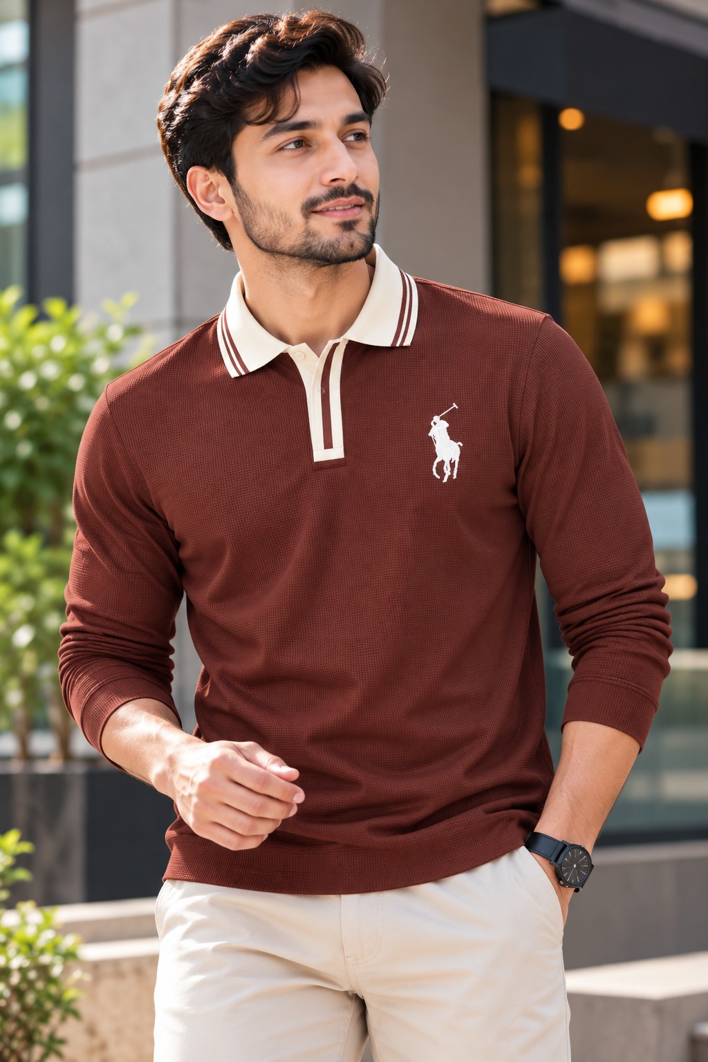 Premium Embroidery Full Sleeve Polo Shirt - Image 6