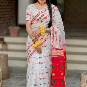 Special Puja collection  Half Silk block Print Saree